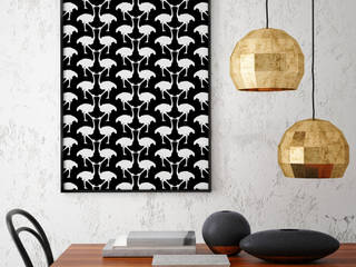 OSTRICH Wallpaper - Black homify Moderne muren & vloeren Papier Behang