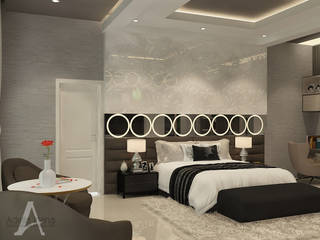 Master Bedroom, PEKA INTERIOR PEKA INTERIOR Modern Bedroom Glass Grey
