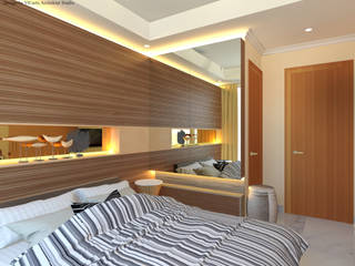 Guest Bedroom - Apartment Sudirman Area, Vaastu Arsitektur Studio Vaastu Arsitektur Studio Chambre moderne