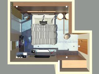 Guest Bedroom - Apartment Sudirman Area, Vaastu Arsitektur Studio Vaastu Arsitektur Studio Kamar Tidur Modern