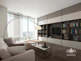 Aranżacje salonu - Komandor, Komandor - Wnętrza z charakterem Komandor - Wnętrza z charakterem Modern living room Glass