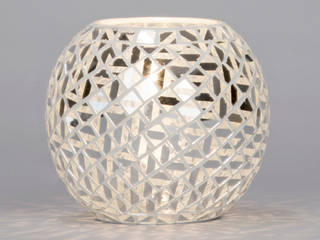 Mosaic Mirrored Table Lamp - Chrome, Litecraft Litecraft ห้องนั่งเล่น