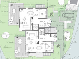 Neubau Mehrfamilienhaus Stockstadt, Resonator Coop Architektur + Design: modern von Resonator Coop Architektur + Design,Modern