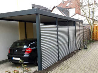 Stahlcarport, Carport-Schmiede GmbH & Co. KG - Hersteller für Metallcarports und Stahlcarports nach Maß Carport-Schmiede GmbH & Co. KG - Hersteller für Metallcarports und Stahlcarports nach Maß โรงจอดรถ เหล็ก