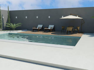 Área Gourmet + Lazer Residencia JM - Montes Claros (MG), WAVE ARQUITETURA WAVE ARQUITETURA Piscinas de estilo moderno