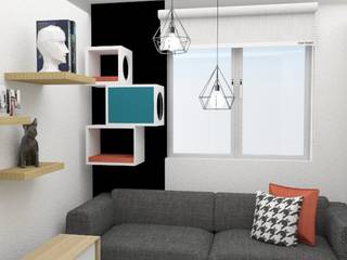 habitación versatil , Naromi Design Naromi Design 北欧スタイルの 寝室 木 白色