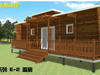 時尚型-兩房木屋, 金城堡股份有限公司 金城堡股份有限公司 Casas de madera Madera maciza Multicolor