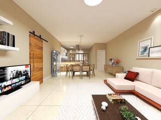 Residência F | A, monteirorachid arquitetas associadas monteirorachid arquitetas associadas Eclectic style living room