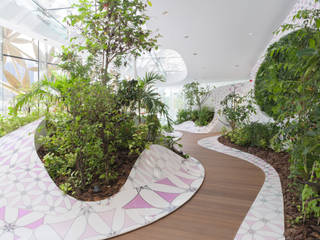 3DELUXE – Noor Island (United Arab Emirates) – KRION® in the Butterfly Pavilion, KRION® Porcelanosa Solid Surface KRION® Porcelanosa Solid Surface モダンな庭