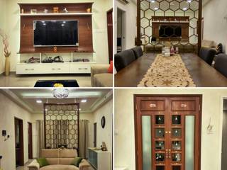 Apartments in Chennai, WOODLIFE INTERIOR PRIVATE LTD WOODLIFE INTERIOR PRIVATE LTD Modern living room Plywood