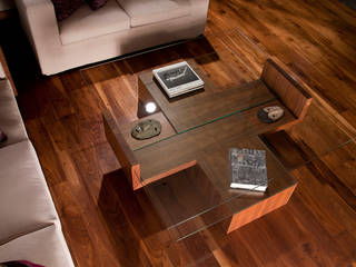 Casa H - Ch, VÁZQUEZ DEL MERCADO - ARQUITECTURA VÁZQUEZ DEL MERCADO - ARQUITECTURA Modern living room Solid Wood Multicolored
