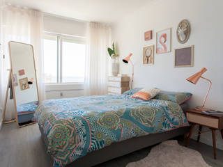 Apartamento c/ 1 quarto - Paço de Arcos, Oeiras, Traço Magenta - Design de Interiores Traço Magenta - Design de Interiores Modern style bedroom