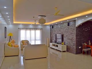 L&T South city, 3 BHK - Mr. Sundaresh, DECOR DREAMS DECOR DREAMS Mediterranean style living room
