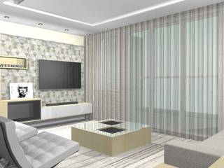 Apartamento residencial - Barra da Tijuca - RJ, tsmarquiteto tsmarquiteto Modern Living Room Ceramic Beige