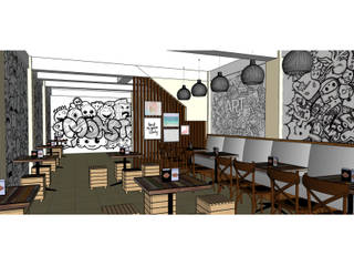 Doodle Cafe, Asanka Interior Asanka Interior Salas de jantar industriais