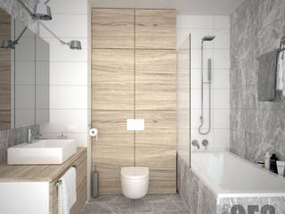 Skandynawska łazienka, OES architekci OES architekci Scandinavian style bathroom Ceramic White