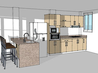 Lo primero: Un render de tu cocina #2, Remodelar Proyectos Integrales Remodelar Proyectos Integrales 現代廚房設計點子、靈感&圖片 刨花板