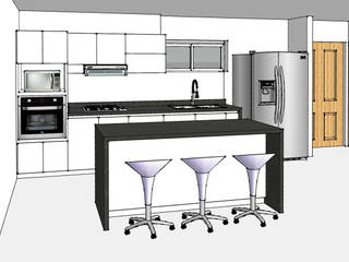Lo primero: Un render de tu cocina #2, Remodelar Proyectos Integrales Remodelar Proyectos Integrales Modern kitchen گرینائٹ White