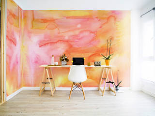 Watercolor Sunset Pixers Oficinas de estilo minimalista colors,wall,wallmural,Pixers,home decor,design,interior