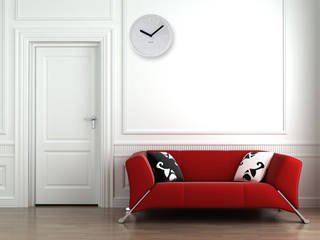 Living Room Wall Styling, Just For Clocks Just For Clocks Salas de estilo moderno Cerámico