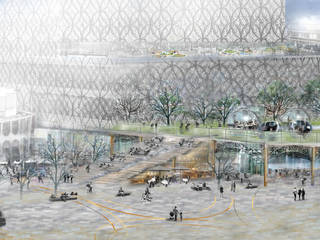 Birmingham Centenary Square Competition & Concept, Aralia Aralia Gewerbeflächen Glas Metallic/Silber