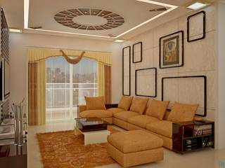 Sobha City, 3 BHK - Mr. Agrawal, DECOR DREAMS DECOR DREAMS Nowoczesny salon