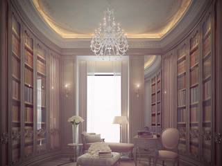 Cosy Reading Room Design, IONS DESIGN IONS DESIGN StudioArmadi & Scaffali Legno Marrone