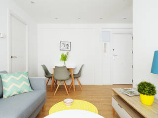 Apartamento en blanco y roble, Noelia Villalba Interiorista Noelia Villalba Interiorista Scandinavische eetkamers