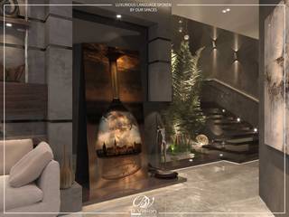 Under Stairs Scape Bvision Interiors الممر الحديث، المدخل و الدرج