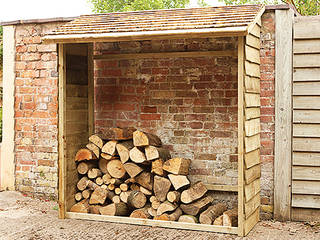 Log Stores, Wonkee Donkee Forest Garden Wonkee Donkee Forest Garden Rustic style garage/shed