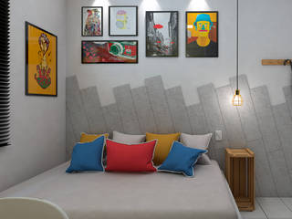 Quarto para um jovem adulto, Jéssika Martins Design de Interiores Jéssika Martins Design de Interiores غرفة نوم