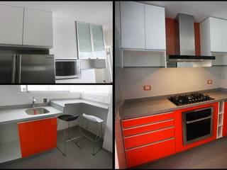 Dos Cocinas Pequeñas con gran personalidad, A3 Interiors A3 Interiors ห้องครัว แผ่นไม้อัด