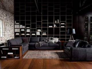 Wood on Black, Spacio Collections Spacio Collections Living roomSofas & armchairs Textile Black