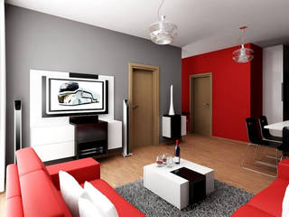 Tips Memilih Warna Cat Pada Rumah, homify.co.id homify.co.id Paredes y pisos de estilo minimalista Rojo
