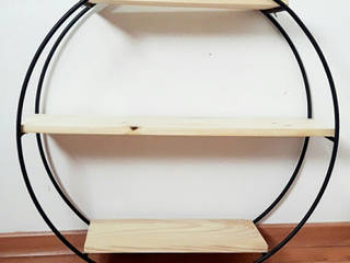 Madeira Usada Sala de estarEstantes Ferro/Aço Preto