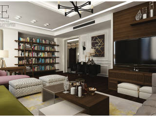 Ms Sham El Zahaby East Town House, KE-Architects KE-Architects Eclectic style living room Wood Wood effect