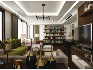 Ms Sham El Zahaby East Town House, KE-Architects KE-Architects Eclectic style living room Wood Wood effect