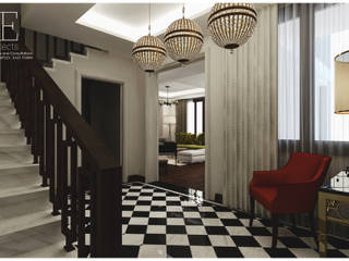 Ms Sham El Zahaby East Town House, KE-Architects KE-Architects Eclectic style corridor, hallway & stairs Marble