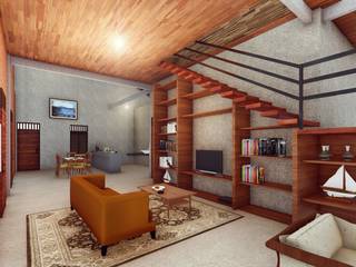 RH House, Pr+ Architect Pr+ Architect Tropical style living room