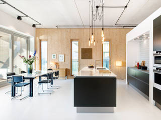 Strak, modern en duurzaam interieur met karakter, BNLA architecten BNLA architecten Moderne Küchen