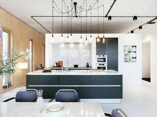 Strak, modern en duurzaam interieur met karakter, BNLA architecten BNLA architecten Modern kitchen