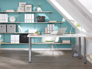 P-SLOT - Wall Shelving System homify Study/office Home Office,Shelving System,Storage,Office