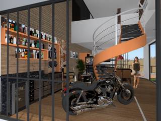 Loft Harley, UFFIZI arquitetura UFFIZI arquitetura مرآب~ كراج