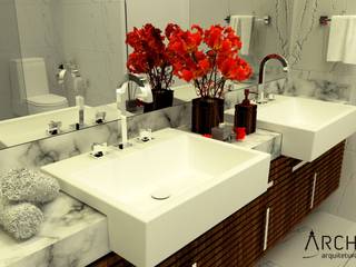 Banheiro - Casal, Architelier Arquitetura e Urbanismo Architelier Arquitetura e Urbanismo Bathroom