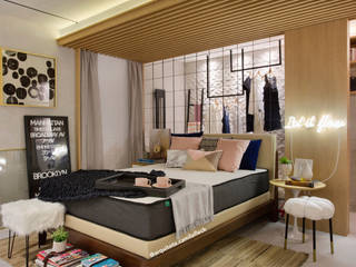 Dormitório casal, ARQUITETURA - Camila Fleck ARQUITETURA - Camila Fleck Scandinavian style bedroom