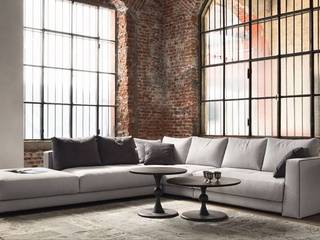 A Comfortable Sectional Couch, Spacio Collections Spacio Collections Вітальня Текстильна Сірий