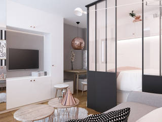 Studio à Paris, 15e arrondissement, KAST design KAST design غرفة المعيشة