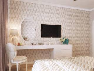 Спальня в классическом стиле, One Line Design One Line Design Klasik Oturma Odası Beyaz