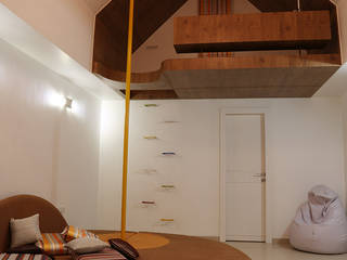 Single Family Private Residence, Ahmedabad, A New Dimension A New Dimension Chambre minimaliste Bois Effet bois