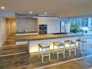 Apartamento de Playa, RRA Arquitectura RRA Arquitectura Minimalist kitchen Concrete White